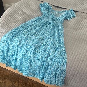 Doen Blue Floral Midi Dress